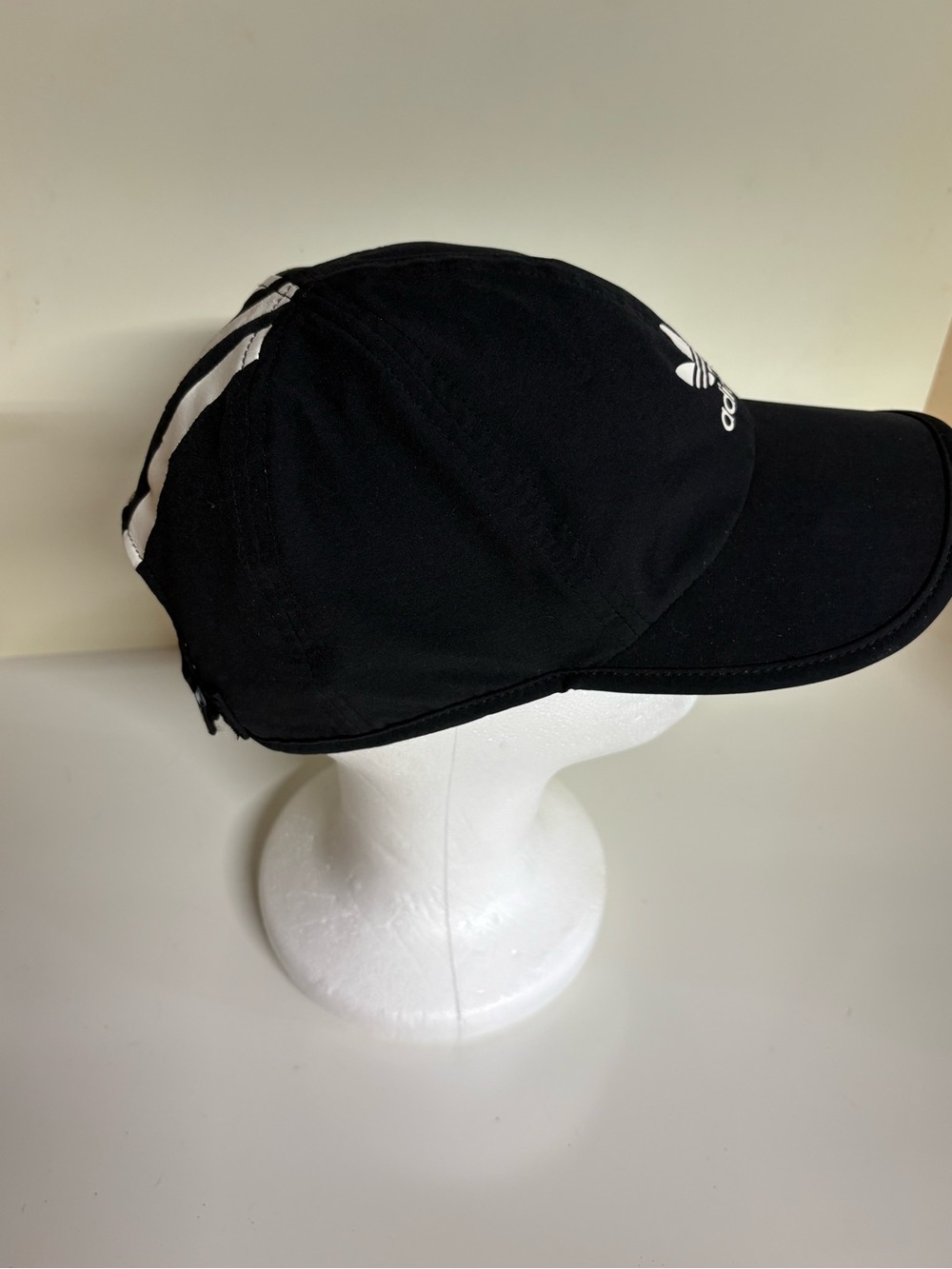 Adidas Triple Stripe Black White Adjustable Athletic Hat Women’s - Picture 2 of 7